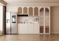 Modular Antique Design Style Glass Doors With Island Modern Kitchen Cabinet