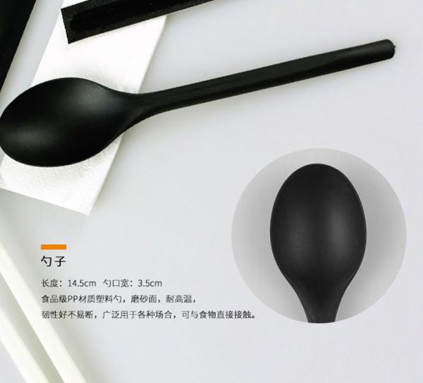 Disposable Plastic Chopstick Spoon Set in Cutlery Paper Bag with Thickness 4.0-7.0mm