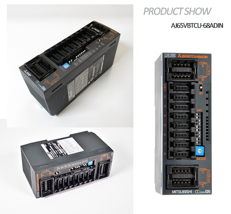 Черный преобразовательный агрегат AJ65VBTCU-68ADIN модуля связи PLC CC Мицубиси