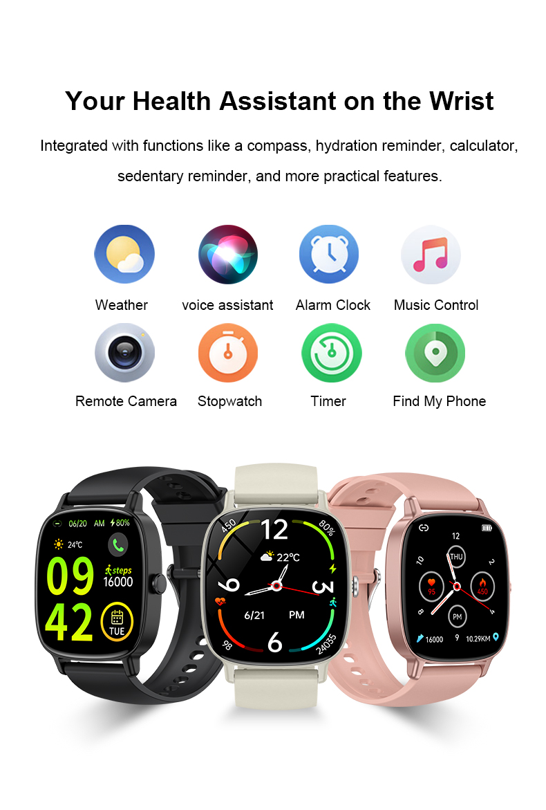 Smart Watch 24 Hour Health Monitor Bluetooth Calling and Real Time Notifications