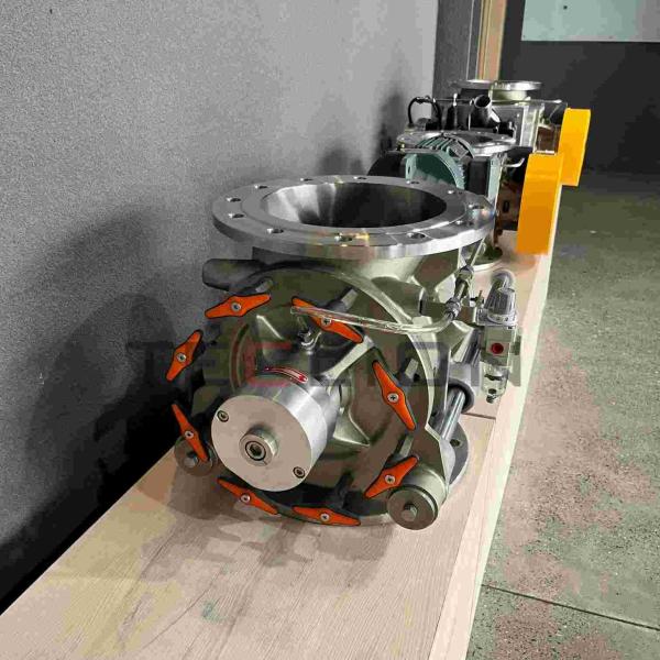 Tipo de limpieza de material de válvula neumática de alimentación giratoria de cemento industrial de 40 cm 304SS