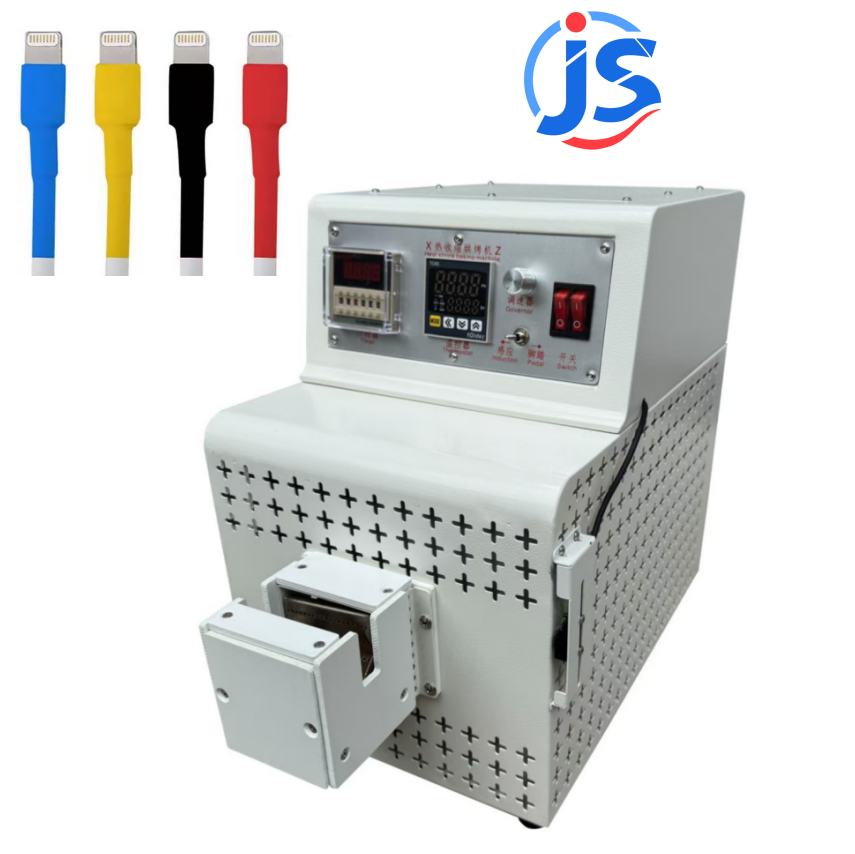 JunSheng Automatic Wire Heat Shrink Tubing Machine with 0-450 °C Heating, 450-900 Cycles/Hour, and 0-30 mm Tubing Diameter