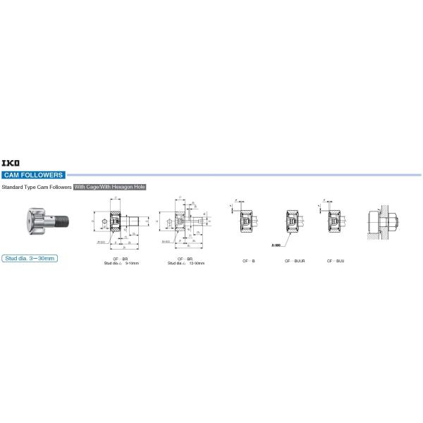 IKO   Track Roller Bearing  , Cam Follower  CF8BUU