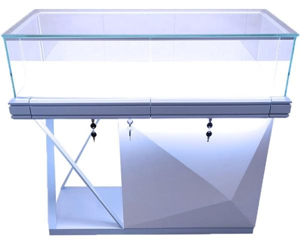 Vidro moderado ultra branco moderno das vitrinas 8mm da joia da luz do diodo emissor de luz