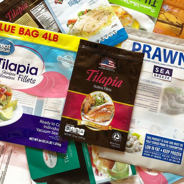 Custom oem food grade zip biodegradable food grade k plastic seafood vacuum packaging bag