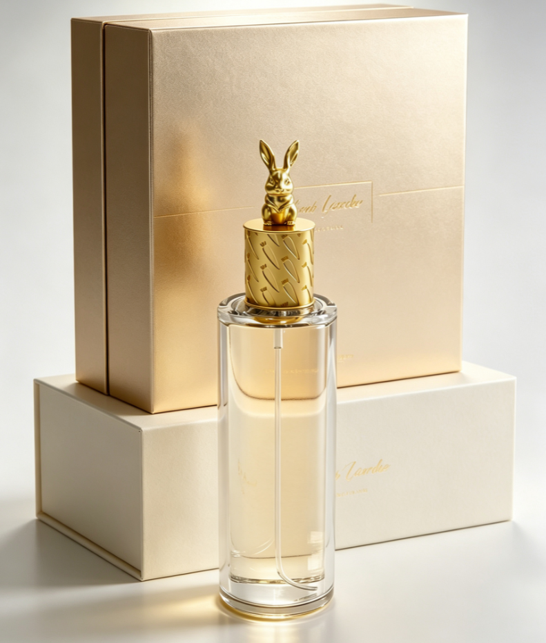 Luxury Rabbit Zinc Alloy Lid Refillable Empty Glass Perfume Bottle