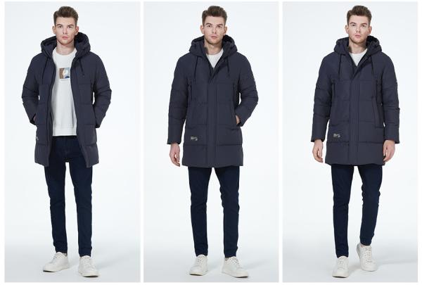 Medium Length Casual Warm Coat 4 Pockets Winter Casual Mens Jackets
