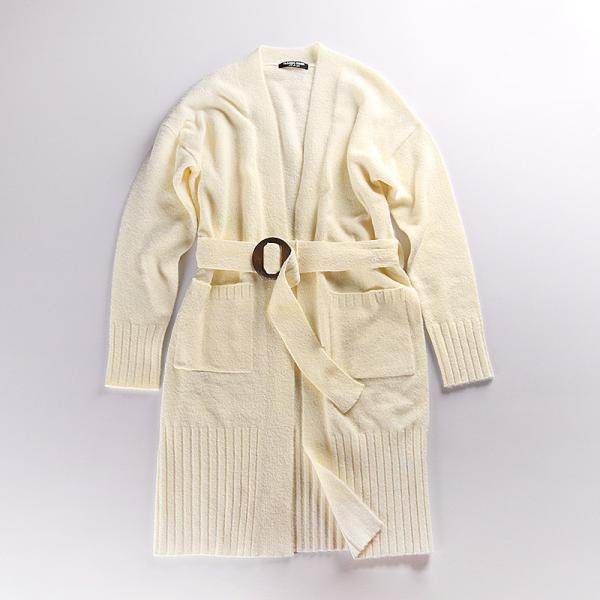Ladies Cream Longline Belted Cardigans S M L XL