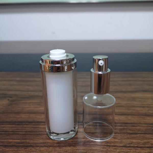 White Empty Cosmetic Airless Lotion Pump Bottle