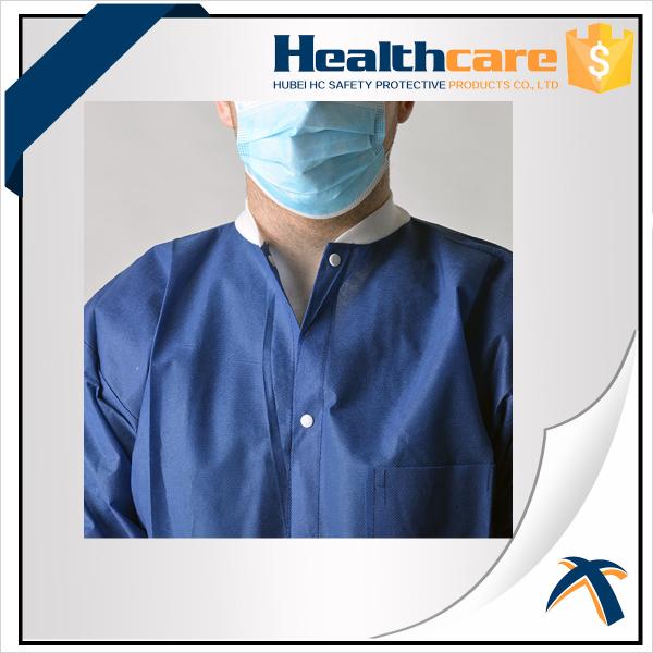 PP Or PE Coated Disposable Isolation Gowns Different Size with V Collar and Pockets