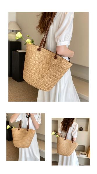 Crochet Straw Raffia Tote Bag Handmade Luxury Tote Handbag Beach Bag Handle Raffia Straw Bag Eco-Friendly New Design Crochet Tote Bag
