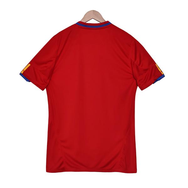 Espagne Retro Jersey 2010 Coupe du monde Maison de football Jersey classique Design rouge et jaune