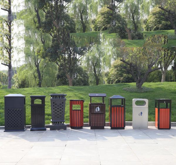 Plastic Wood Recycling Waste Bin Classification Customized Trash Can