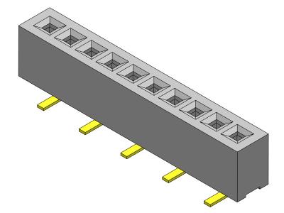 Tipo fêmea de SMT da fileira do conector 1.00mm do encabeçamento único - 1 *2 PIN To 1*40PIN H=2.10mm