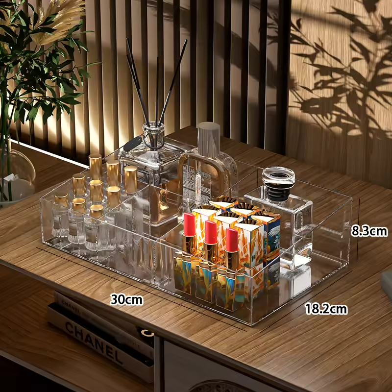 Wholesale Multi Lipstick Box Desktop Acrylic Transparent Cosmetics Storage Box Web Red Dressing Table Skin Care Mask Box
