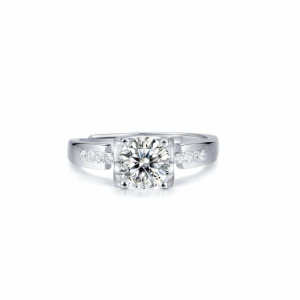 925 Sterling Silver Bridal Moissanite Engagement Ring Set 1 Carat