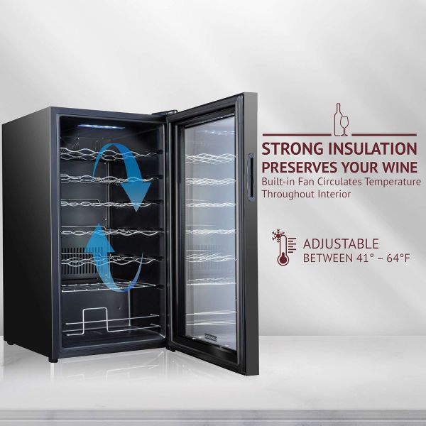 Wine Cooler Freestanding Wine Cooler Bottle Compressor Wine Cooler Refrigerator Freestanding Wine Cellar Temperature Control Wine Fridge Freestanding Mini Fridge Mini Fridge Matte Black Refrigerator