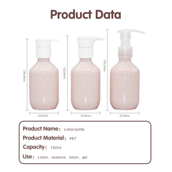 150 мл индивидуального цвета и логотипа PET бутылка PP насос 3 типа лосьон насос бутылка для ухода за кожей упаковка UKL18