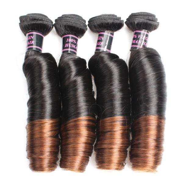 New Fashon Design Ombre Color Spring Curl No Smell Nice Touch Virgin Human Hair Weft