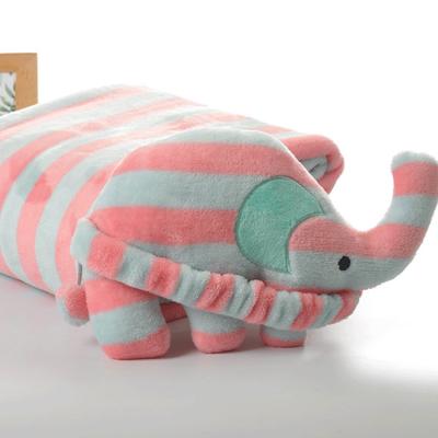 Sofa Elephant Pillow Blanket Polyester Knit Two In One Blanket
