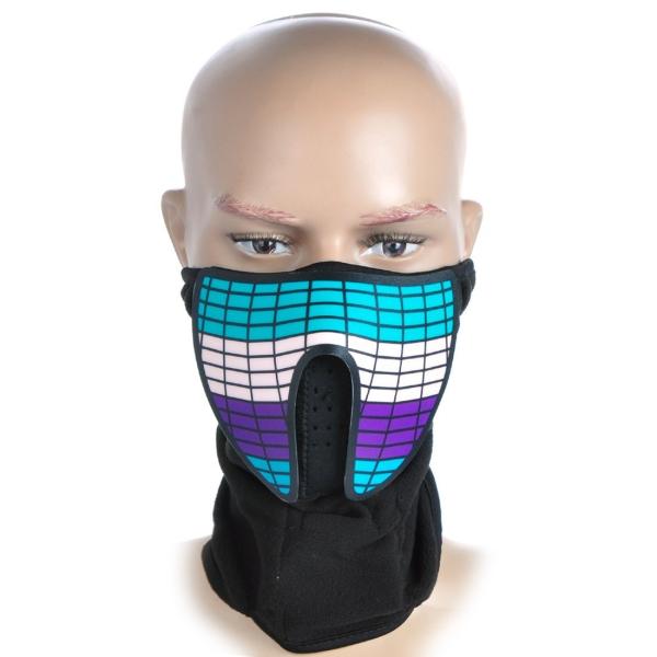 Ledes led mask Music LED/EL party  mask with sound active and Luminous Light for Men and woman  DJ funny mask