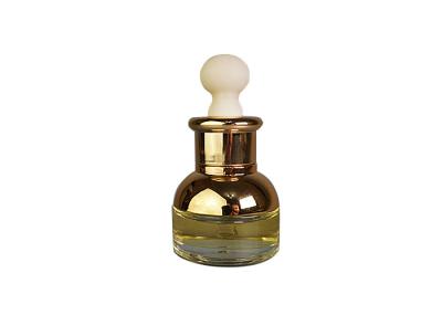 Bouteilles en verre cosmétiques transparentes, couvercle cosmétique d'or de bouteille de jet