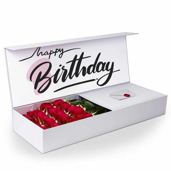 Boîte créative d'emballage de fleur de cadeau de roses d'anniversaire