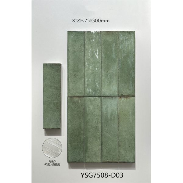 Stunning and Durable 75x300mm Glossy Ceramic Wall Tiles For Living Room