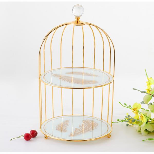 55.5cm Height Electroplating 3 Tier Wire Fruit Basket