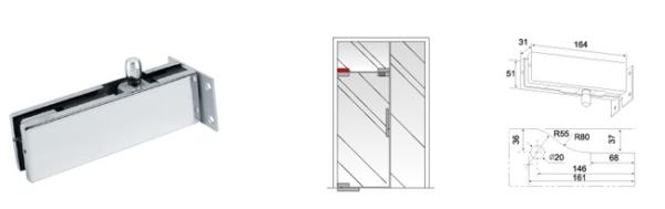 Glass Patch Fitting A-031, Material aluminium, steel, stainless steel, finishing satin, mirror