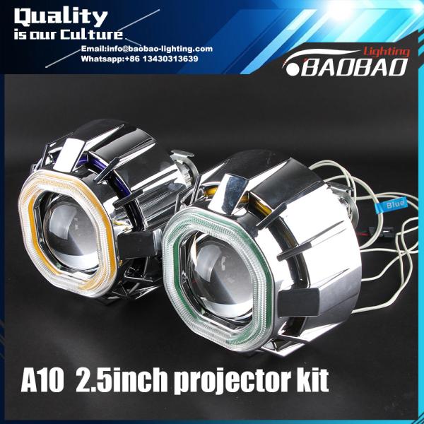 A10S  2.5inch 35w 55w bixenon hid projector lens light with double CCFL Angel eye