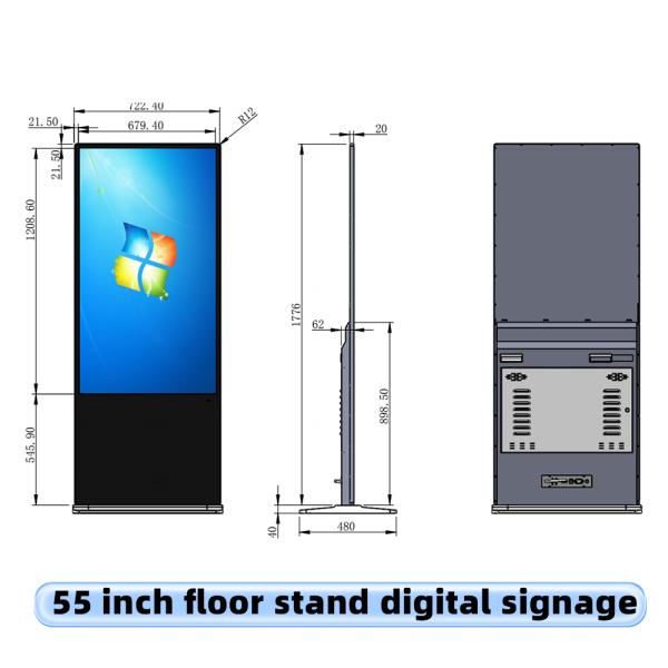 55 Full HD Touchscreen Standalone Kiosk Interactive Self-Service Terminal Digital Signage for Retail Stores