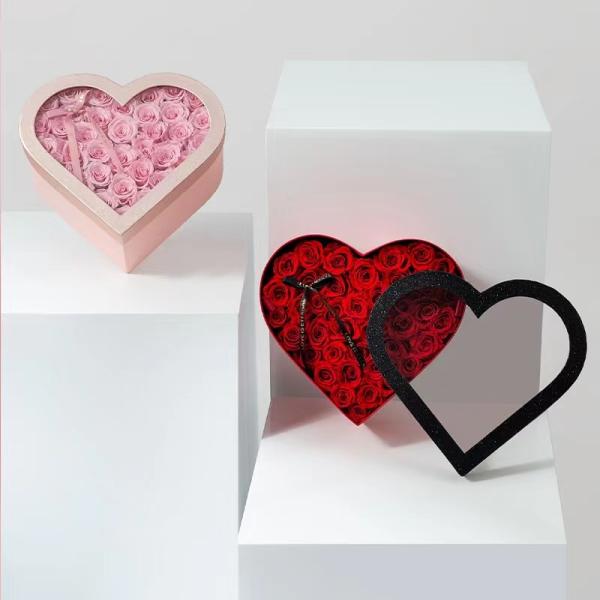 4C/UV/Ламинирование/Эмбосировка/Опечатка Круглые бархатные цветочные коробочки для роз Ручной дизайн