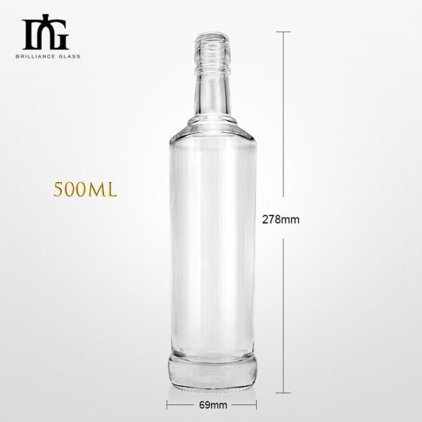 Dark Rum Beverage Bottle Unique 700ml Glass Bottle with Screw Cap and Acceptable Logo