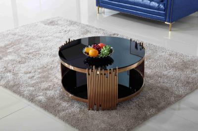 Modern Luxury Stylish Tea Table Gold Round Coffee Table Set Living Room Furniture