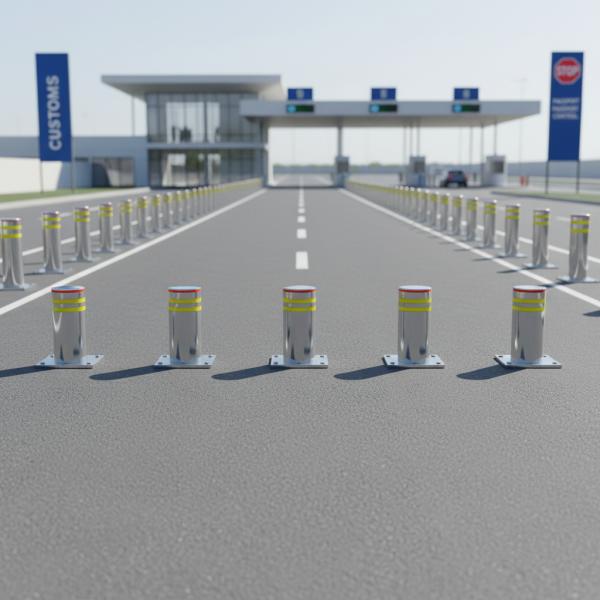 600mm Height Automatic Rising Bollards Offering 219mm Body Diameter Optional Led Light for Parking Garage Access Control