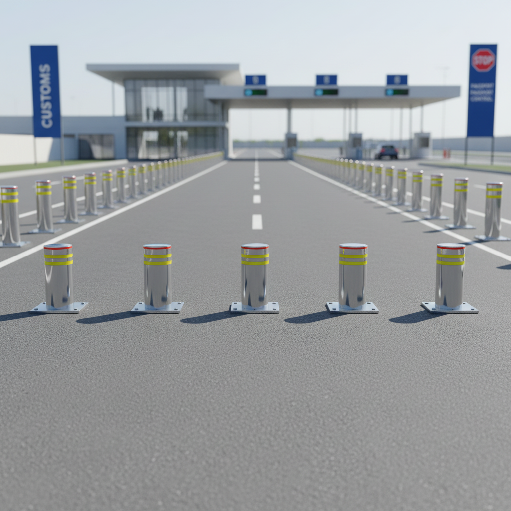 219mm Diameter Automatic Rising Bollards with 304 Stainless Steel Construction and 220V Voltage