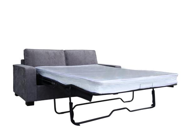 Double Size Grey Material Sofa Bed Pinewood Frame Fabric Chesterfield Sofa Bed