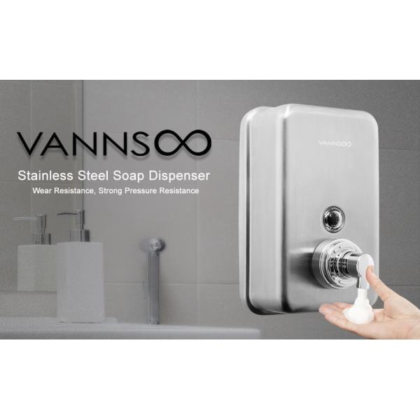 INOVI ZSH8-1200BF Dispensador de jabón espumoso manual de acero inoxidable para uso comercial 1200 ml