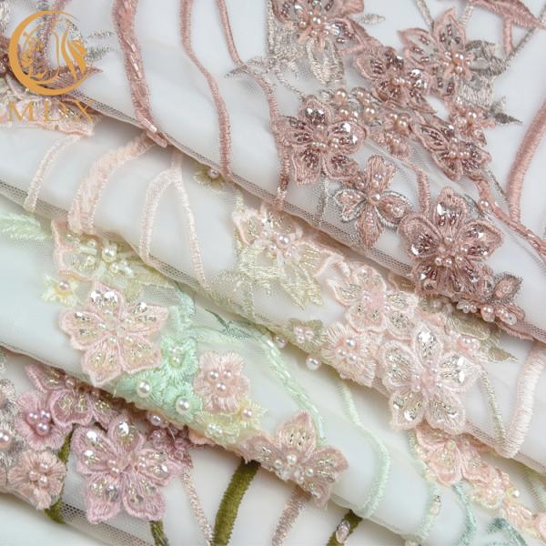Ткань платья шнурка вышивки 3D ткани шнурка Applique MDX Multicolor