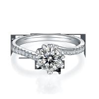 1.30CT las mujeres blancas del compromiso de Moissanite y de Sapphire Platineve Diamonds Jewelry suenan