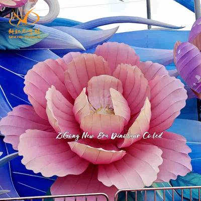 Outdoor Waterproof Silk Flower Lantern For Holiday Decoration