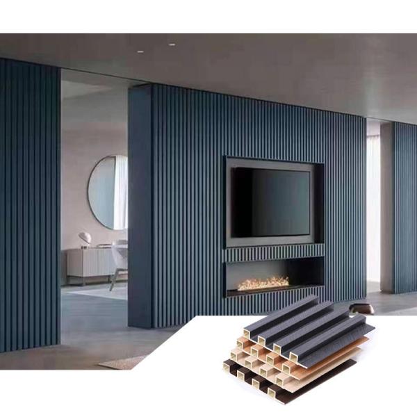 Fábrica por atacado De madeira ecológica Papel de parede WPC PVC de plástico Papel de parede TV Parede para interiores e exteriores cores personalizadas