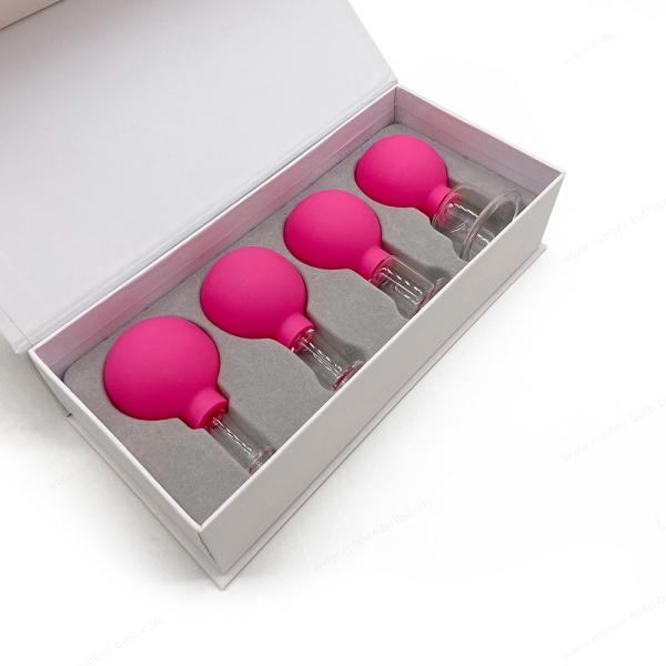 15 25 35 55mm Rubber Glass Massage Cupping Set Anti Cellulite Massage