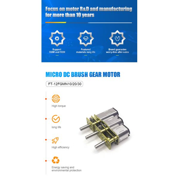 FT-12FGMN20 High Quality N20 Gear Motor