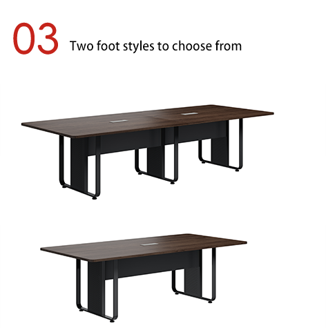 Modern Design Dark Wood Grain Conference Table With Cold-Rolled Steel Legs Office Furniture for Meeting & Negotiation Rooms Factory wholesale