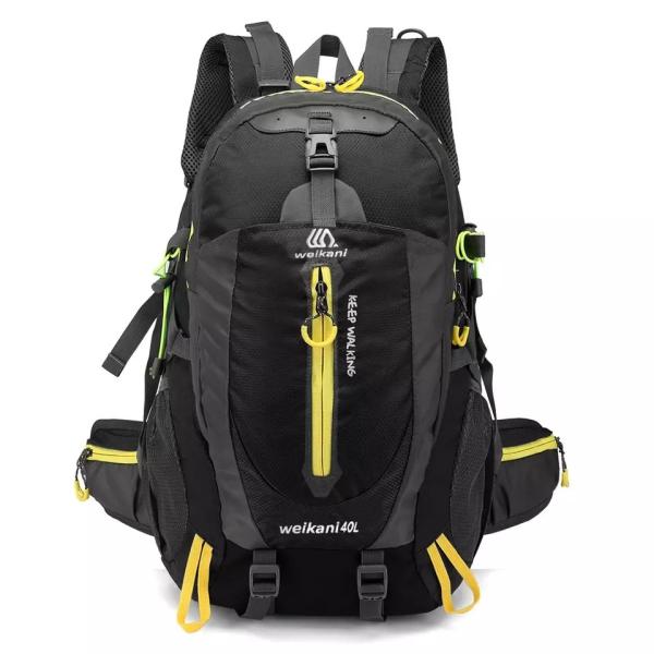 Black Waterproof Hiking Backpack 30-40L Camping Waterproof Cycle Backpacks