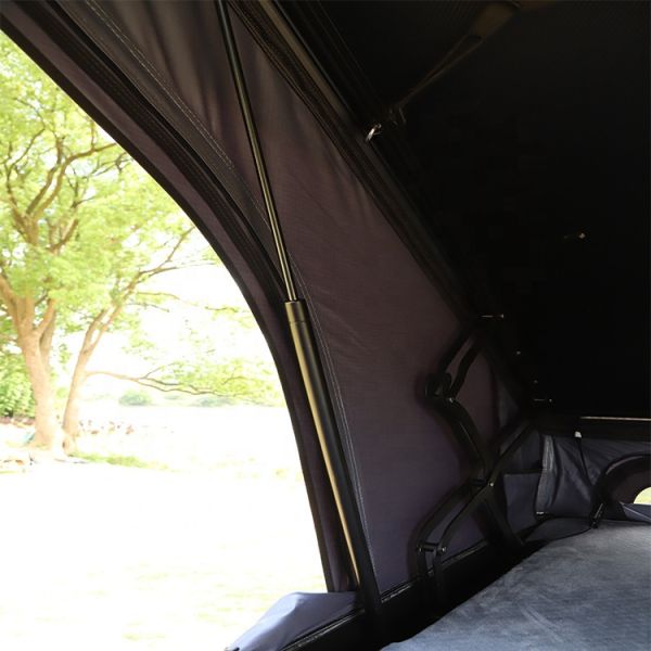 Factory Latest Roof Tent Outdoor Camping Carrying Solar Aluminum Shell Triangle Fully Automatic Roof Tent