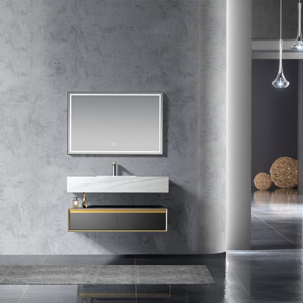 Factory Directly Modern Hotel Hanging Waterproof Mirror Wash Basin Vanity Bathroom Cabinet