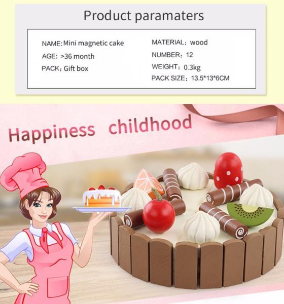 17PCS simulação Mini Kitchen Set de madeira DIY magnético para educacional adiantado
